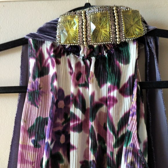 ELIE TAHARI floral top 100% silk - Xsmall petite - Picture 9 of 11